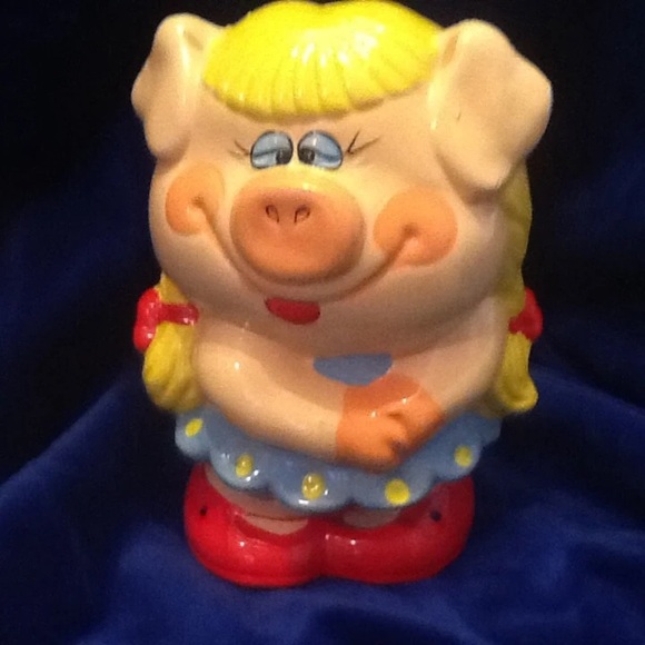Vintage Carnival Chalkware piggy bank- hard to find in this great of shape - Picture 2 of 10